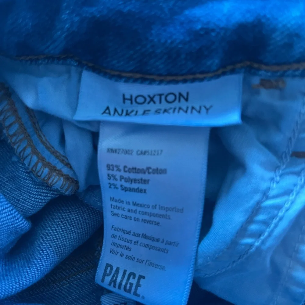 Paige Distressed Blue Hoxton Skinny High Rise Ankle Jeans Size 25